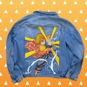 Demon Slayer Inspired HandPainted Denim Jacket